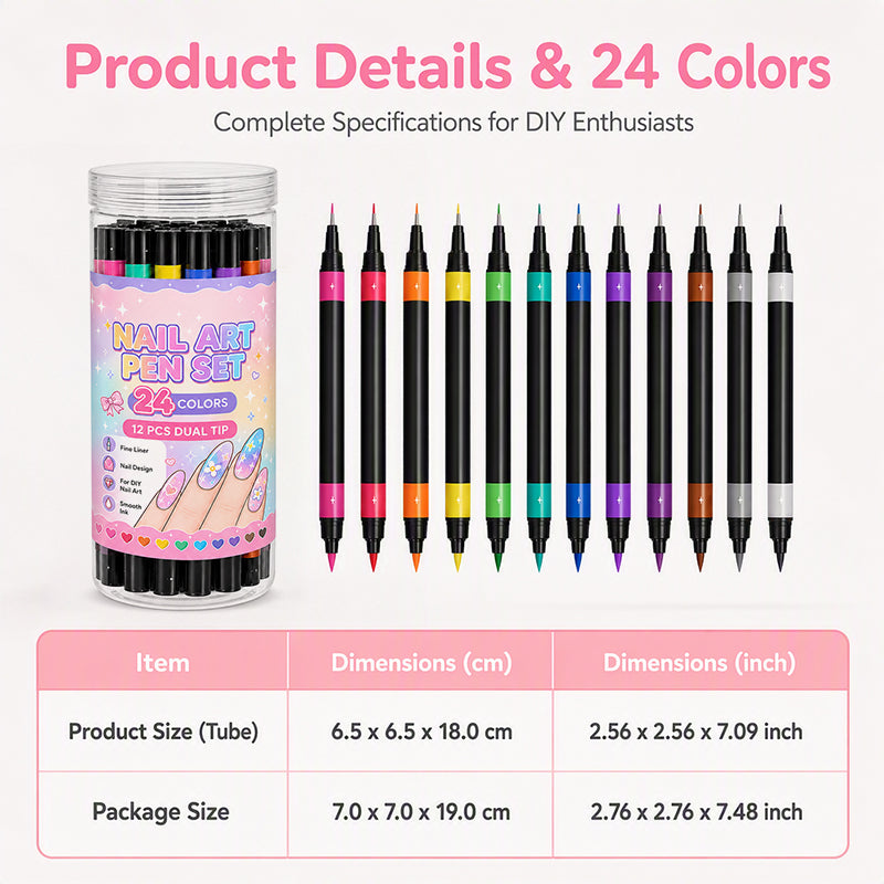 💅 LIMITED‑TIME 50% OFF! 💥 24 Colors Dual Ended Nail Art Pens Set – Creative, Salon‑Quality, Easy DIY