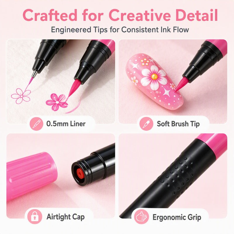 💅 LIMITED‑TIME 50% OFF! 💥 24 Colors Dual Ended Nail Art Pens Set – Creative, Salon‑Quality, Easy DIY