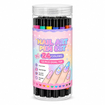 💅 LIMITED‑TIME 50% OFF! 💥 24 Colors Dual Ended Nail Art Pens Set – Creative, Salon‑Quality, Easy DIY